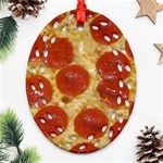 Pepperoni Pizza Oval Filigree Ornament (Two Sides)