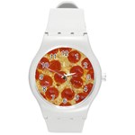 Pepperoni Pizza Round Plastic Sport Watch (M)