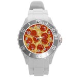 Pepperoni Pizza Round Plastic Sport Watch (L)