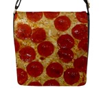 Pepperoni Pizza Flap Closure Messenger Bag (L)