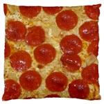 Pepperoni Pizza Large Flano Cushion Case (One Side)