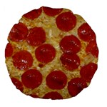 Pepperoni Pizza Large 18  Premium Flano Round Cushion 