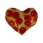 Pepperoni Pizza Standard 16  Premium Flano Heart Shape Cushion 