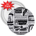 Creepy Newspaper 3  Button (10 pack)