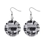 Creepy Newspaper 1  Button Earrings