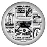 Creepy Newspaper Wall Clock (Silver)