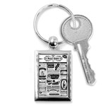 Creepy Newspaper Key Chain (Rectangle)