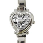 Creepy Newspaper Heart Italian Charm Watch