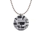 Creepy Newspaper 1  Button Necklace