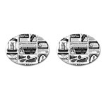 Creepy Newspaper Cufflinks (Oval)