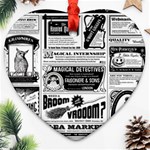 Creepy Newspaper Heart Ornament (Two Sides)