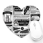 Creepy Newspaper Heart Mousepad