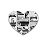 Creepy Newspaper Rubber Coaster (Heart)