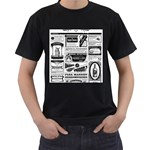 Creepy Newspaper Men s T-Shirt (Black)