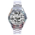 Creepy Newspaper Stainless Steel Analogue Watch