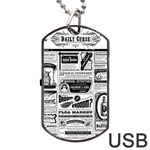 Creepy Newspaper Dog Tag USB Flash (One Side)