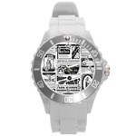 Creepy Newspaper Round Plastic Sport Watch (L)