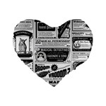 Creepy Newspaper Standard 16  Premium Heart Shape Cushion 