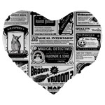 Creepy Newspaper Large 19  Premium Heart Shape Cushion