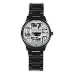 Creepy Newspaper Stainless Steel Round Watch