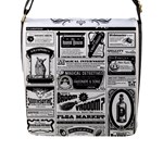 Creepy Newspaper Flap Closure Messenger Bag (L)