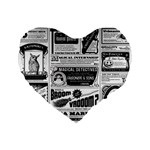 Creepy Newspaper Standard 16  Premium Flano Heart Shape Cushion 