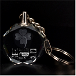 Creepy Newspaper Clover 3D Engraving Circle Key Chain