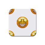 star eyes emoji Rubber Square Coaster (4 pack)