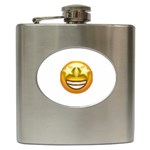 star eyes emoji Hip Flask (6 oz)