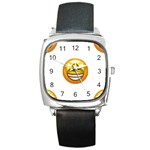 star eyes emoji Square Metal Watch