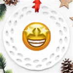 star eyes emoji Ornament (Round Filigree)