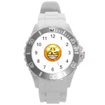 star eyes emoji Round Plastic Sport Watch (L)