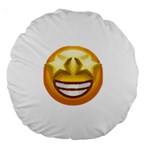 star eyes emoji Large 18  Premium Round Cushion 