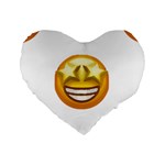 star eyes emoji Standard 16  Premium Heart Shape Cushion 