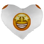 star eyes emoji Large 19  Premium Heart Shape Cushion