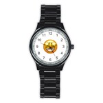 star eyes emoji Stainless Steel Round Watch