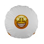 star eyes emoji Standard 15  Premium Flano Round Cushion 