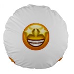 star eyes emoji Large 18  Premium Flano Round Cushion 