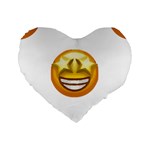 star eyes emoji Standard 16  Premium Flano Heart Shape Cushion 