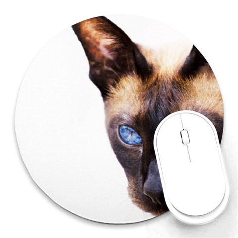 Siamese Cat Round Mousepad from ArtsNow.com Front