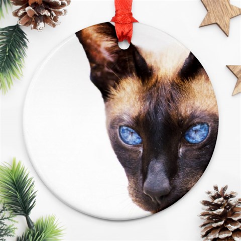 Siamese Cat Ornament (Round) from ArtsNow.com Front