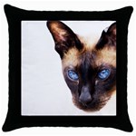 Siamese Cat Throw Pillow Case (Black)