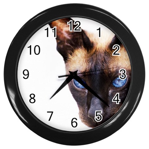 Siamese Cat Wall Clock (Black) from ArtsNow.com Front