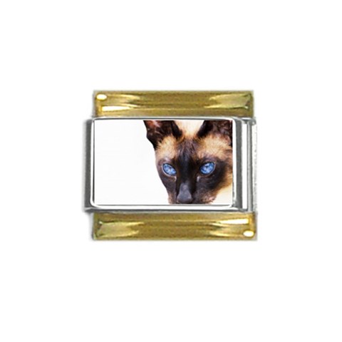 Siamese Cat Gold Trim Italian Charm (9mm) from ArtsNow.com Front