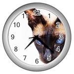 Siamese Cat Wall Clock (Silver)