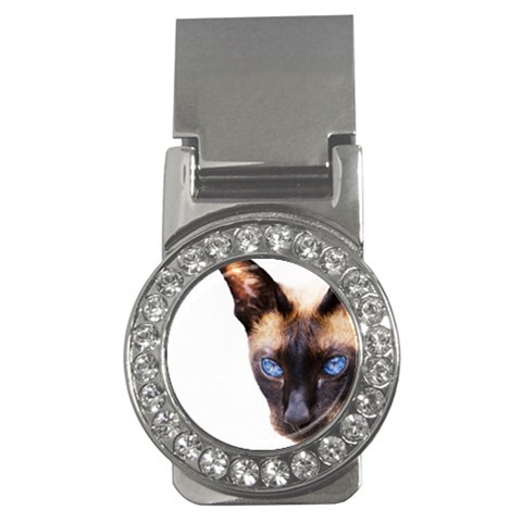 Siamese Cat Money Clip (CZ) from ArtsNow.com Front