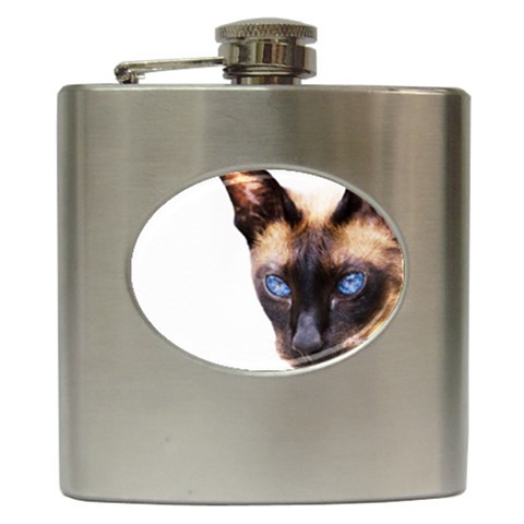 Siamese Cat Hip Flask (6 oz) from ArtsNow.com Front