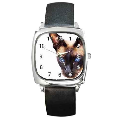 Siamese Cat Square Metal Watch from ArtsNow.com Front