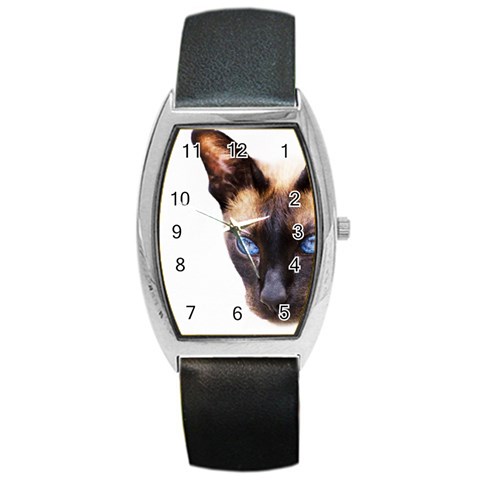 Siamese Cat Barrel Style Metal Watch from ArtsNow.com Front