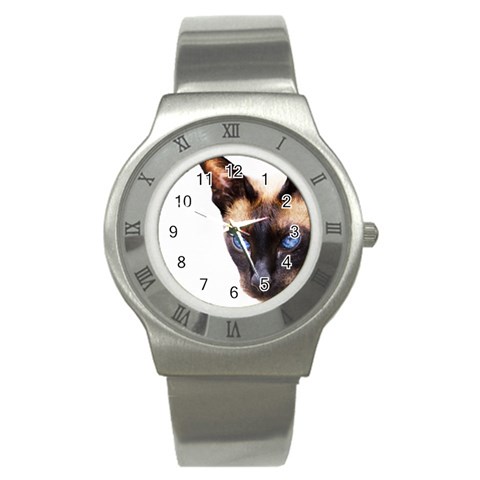 Siamese Cat Stainless Steel Watch from ArtsNow.com Front